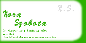 nora szobota business card