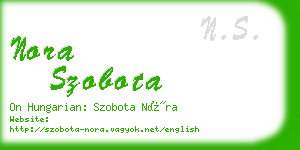 nora szobota business card